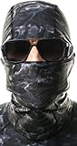 Aqua Design Balaclava Camo Face Mask, Black Water