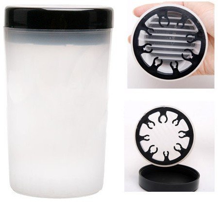Beauticom Nail Brush Holder Cleanser Bottle with Black Lid