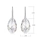 Osiana Teardrop Drop Hook Dangle Earrings Made With Swarovski Crystals White Patina