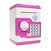 SZAT Funky Quality Electronic Money Bank Piggy Money Locker Coins Cashes Auto Insert Bills Safe Box Password ATM Bank Saver(Pink)