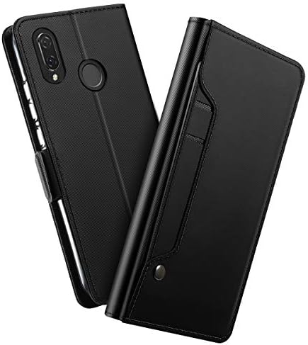 Huawei Nova 3i Case, PU Leather Case Wallet-Book Case Premium Leather Wallet Flip Case Cover Folio Soft TPU Case with[Card Slots][Kickstand] [Magnetic Closure][Drop Resistance]Stand Flip Wallet Case for Nova 3i（Black）
