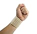 ObboMed® MB-1100 Elastic Wrist Support Wrap with Hook and Loop Fastener for Size Adjustment, Wrist Pain, Sports Band Brace Protector – One Size Fits All- Beige