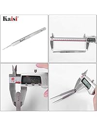 Kaisi Juego de pinzas de precisión, 3 piezas, pinzas de acero inoxidable, pinzas curvadas para manualidades, joyas, electrónica, trabajo de laboratorio