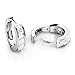 925 Sterling Silver Princess Cut CZ Cubic Zirconia Huggie Hoop Earrings