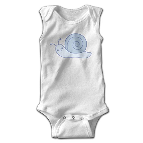 EVPOPC LVMI Cute Cartoon Snail Newborn Baby Sleeveless One-Piece Tank Shortie Romper White