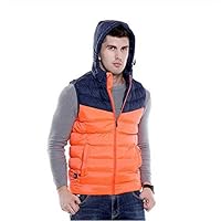 WANZZN Men Heated Jacket Clothes Insulated Heated Vest, Rechargeable USB Electric Electric Heating Vest for Outdoor Camping Hiking Hunting,Orange,XL