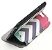 Bastex Note 2 Case, Heavy Duty Unique Flip Stand Case with Card Holder, Split Pink/Teal Color Chevron Design for Samsung Galaxy Note 2 N7100