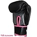 Meister Pro Boxing Gloves w/ Wrist Support (Pair) - 12 Ounce, Women/Youth, Black/Pink