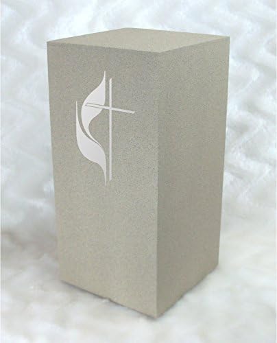 Personalized Custom Engraved Methodist Cross Cremation Urn Vault by Amaranthine Urns, Made in The USA, Eaton DL (up to 200 lbs Living Weight) (Celestial Blue)