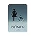 Custom Product Solutions Men & Women ADA Restroom (Bathroom) Modern Chic Sign w/Braille - Silver/Black