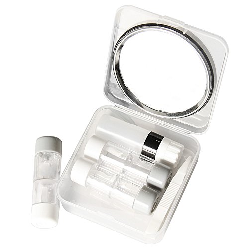 Contact Lens Case Portable Travel Glasses Box Eye Care Kit With a Carry-On Mirror - Thumbnail 7