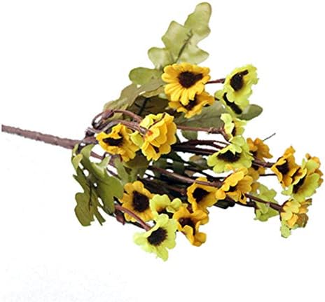 giveyoulucky Artificial Chrysanthemum Cloth Daisy Home Pastoralism Decor 24 Flowers on 1 Piece Thanksgiving Gift Yellow