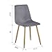 VECELO Modern Dining Side Chairs Fabric Cushion Seat Back Sturdy Metal Legs for Living Room,Set of 4, Gray
