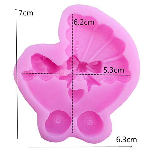 3D Baby Stroller Fondant Cake Silicone DIY Chocolate Mold Baking Clay Soap Candle Moulds Candy Making Moulds, Muffin Cupcake Baking Mould Silicon Bakeware Pan - Thumbnail 7