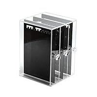 3dsll0 Acrylic Earring Display Clear/Black,13x13x19cm Acrylic Earring Display Stand Earring Organizer Holder Hanger Earring Studs with 3 Vertical Drawer