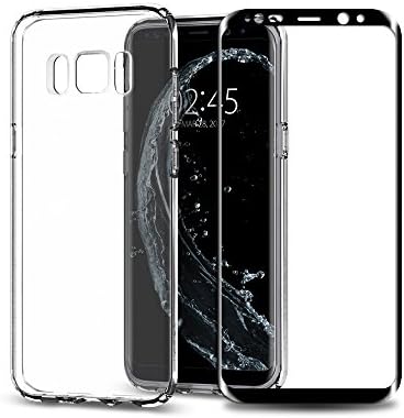 Samsung Galaxy S8 Screen Protector Tempered Glass 3D Full Edge Screen Film With Free Case 9H Hardness 0.33mm Scratch Proof Fingerprint Free Bubbles Free by SANFEEL