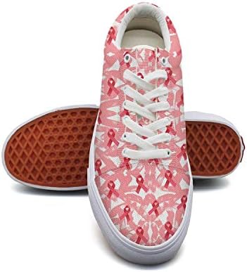 SERXO Breast Cancer Pink Skateboard Shoes Women Comfortable Sneakers for Walking