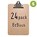 HIGH CAPACITY clip - Mini Clipboards 6'' x 9'' [ 24 Pack ] - Solid made Memo Size hardboards A5 | Perfect for Office, School or Business