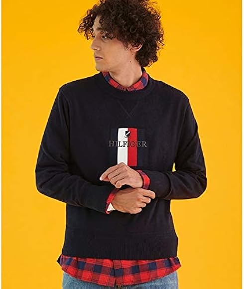 Amazon Co Jp トミーヒルフィガー メンズ Tommy グラフィックロゴセーター ネイビー S 服 ファッション小物