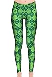 Spadehill Women's St. Patrick's Day Irish Green Clover Stretchy Leggings