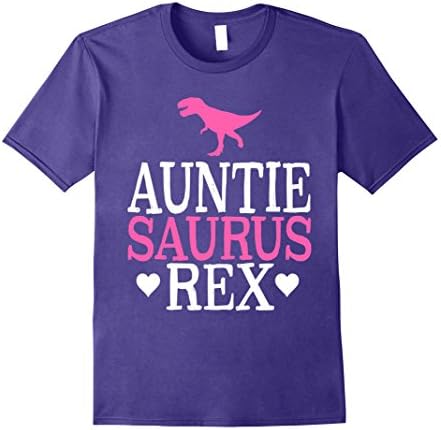 Mens Auntiesaurus Rex Cute aunt dinosaur shirt XL Purple