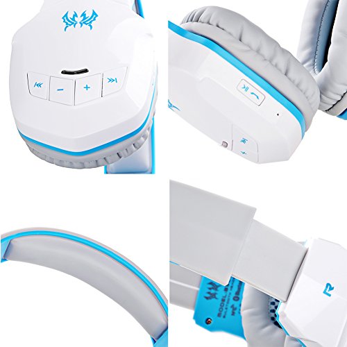 Urvoix Bluetooth Headset, Wireless Bluetooth V4.1 Stereo Gaming Headphones with Microphone for IOS Android Windows Mobile and Bluetooth Devices White - Thumbnail 2