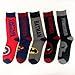 Men's Batman Superman Captain America Deadpool Punisher Design Cotton Socks Pack of 5