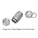 Douper High Capacity Aluminum Keychain Pill Fob Waterproof Pill Holders Outdoor Airtight Matches Container Time Capsule Pack of 2 (1 White + 1 Black)