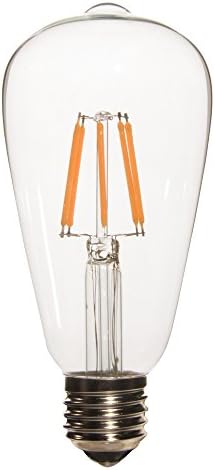 JUNOLUX Vintage Edison Light Bulb 6W LED Squirrel Cage Filament Bulbs Retro Style ST19 Clear Glass Warm White Light AC100-265V