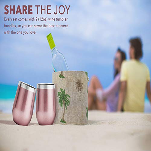 image for Carpe 12 oz Stemless Insulated Wine Glass Tumbler with Sliding Lid and