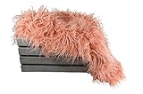 Hypoallergenic & Washable Peach Sheep Faux Fur Newborn Photo Props, Artificial Fur, Newborn Baby Photography Props, Basket Stuffer Blanket - Baby Girl, Curly Fur Prop