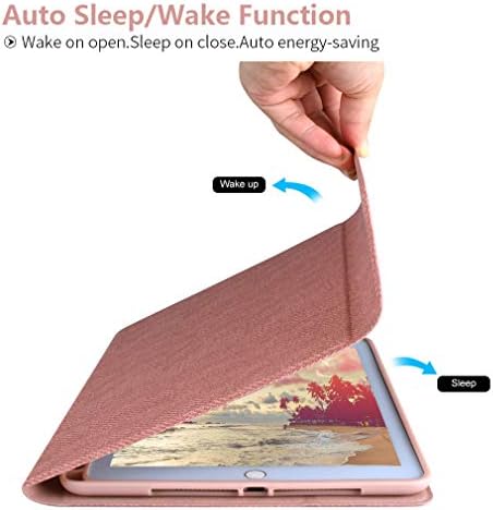 Coque avec clavier pour iPad 9.7 pour iPad 6e génération 2018 iPad 5e génération 2017 iPad Pro 9.7 iPad Air 2 Air 1 avec clavier Bluetooth amovible sans fil coque pour iPad-Porte-stylos (Champagne)