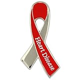 Heart Disease Awareness Red Ribbon Lapel Pin
