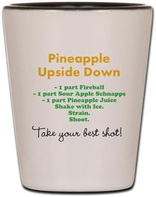 Fire Ball Shot Glass, Recipe Shot Glass, Funny Shot Glasses for Women and Men, Collectible Shot Glass, Pineapple Upside Down