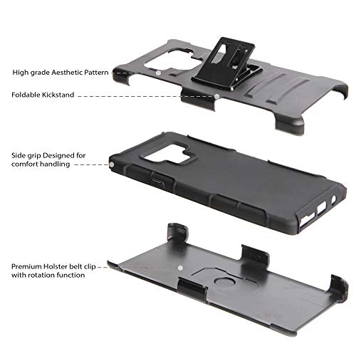 Galaxy Note 9 Case, Trishield Gear Hybrid Rugged Armor Black with Kickstand Belt Clip Holster - Collage Surf Board