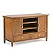 SIMPLIHOME Bedford SOLID WOOD Universal TV Media Stand, 53.9 inch Wide, Living Room Entertainment Center, Storage Cabinet with Glass Doors, for Flat Screen TVs up to 60 inches in Dark Tobacco Brown