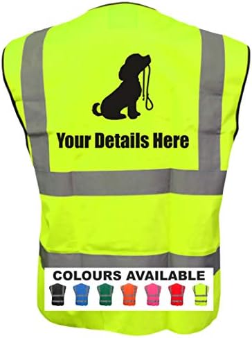 Hi Vis Vest PERSONALISED DOG WALKING VEST Canine Vest Waistcoat Safety Vest Plus a Brook Hi Vis UK Code for your next order