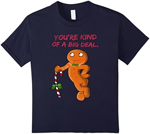 Kids You're Kind of a Big Deal Gingerbread Man Christmas T-Shirt 12 Navy