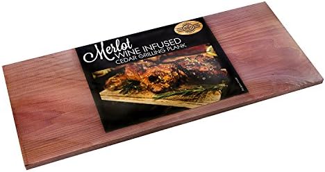 The BBQ Chef Wine Infused Cedar Grilling Plank Merlot, Pack of 2