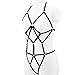 Slocyclub Hottie Women Cut Out Cupless Bandeau Harness Strappy Bodysuit, B, Onesize