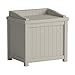 Suncast 22-Gallon Small Deck Box - Lightweight Resin Indoor/Outdoor Storage Container and Seat for Patio Cushions and Gardening Tools - Store Items on Patio, Garage, Yard - Taupe