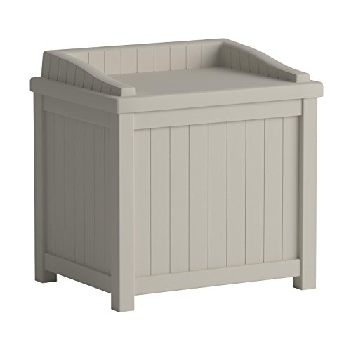 Suncast SSW1200 Mocha Resin Wicker 22- Gallon Storage Seat 