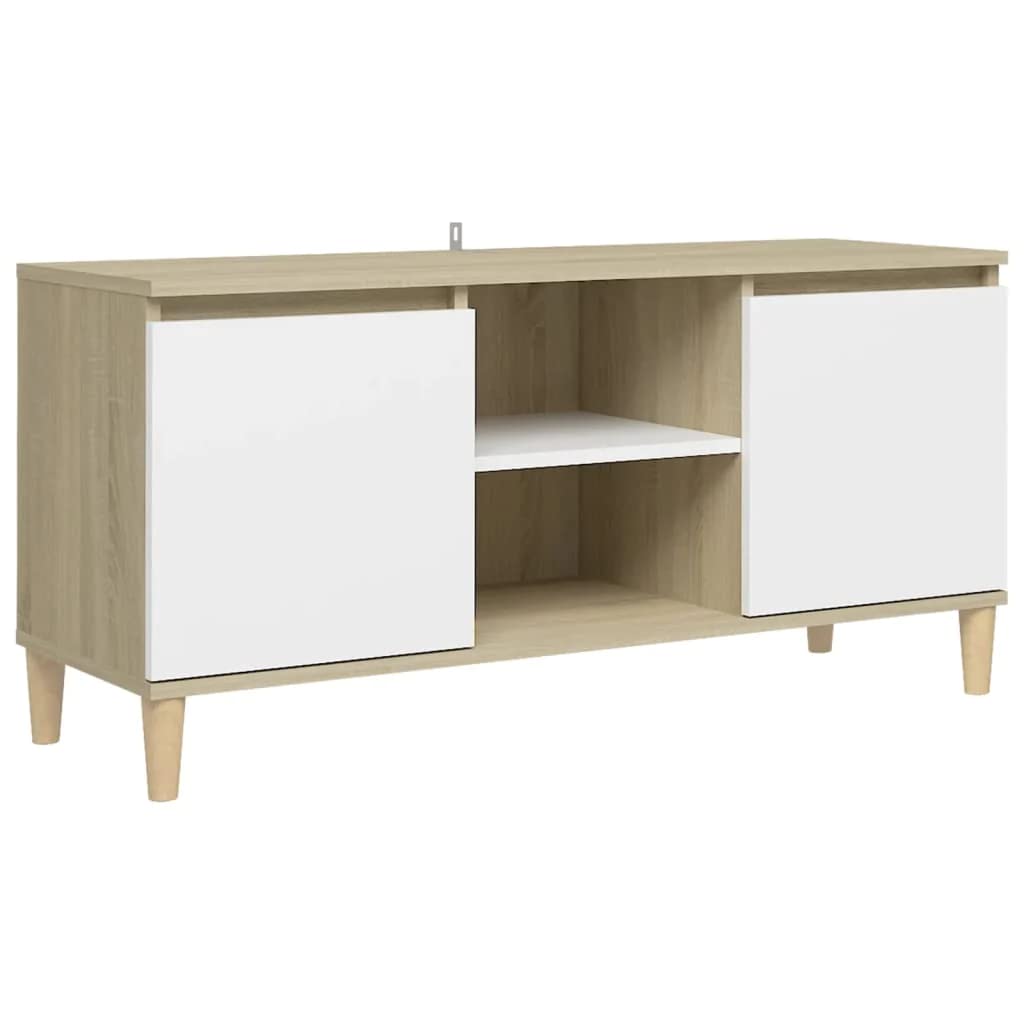 vidaXL-Mueble-TV-Patas-Soporte-Mobiliario-Aparador-Estante-Salon-Sala-de-Estar-Dormitorio-Decoracion-Blanca-Roble-Sonoma