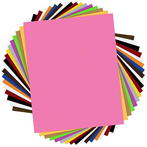HTV Heat Transfer Vinyl Bundle: 18 Pack 12"x10" Sheets for Iron On T-Shirts- 13 Assorted Colors Clothing Heavy Duty Vinyl for Silhouette Cameo,Cricut or Heat Press Machine Tool-Teflon Sheet Included