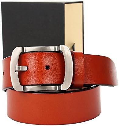 Men’s Solid Genuine Leather Belt With Single Prong Buckle in 1.4" Width &amp; 48 inches Length (Light Tan)