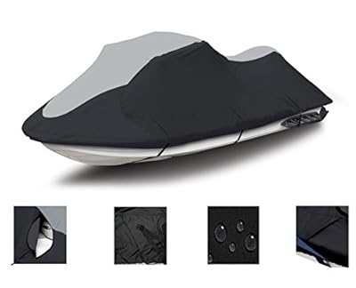 SUPER HEAVY-DUTY, DESIGNED FOR STORAGE MORING TRAILERING PURPOSES Sea Doo Sea-Doo Sea Doo Sea-Doo GTI 130 2007-2017 Jet Ski Watercraft Cover Black/Grey