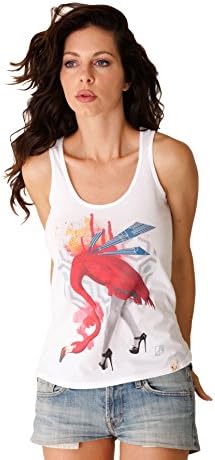 SR Women's Tank Top Flamingo White
