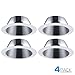 4 Pack 6 Inch Recessed Can Light Trim with Aluminum Reflector, for 6 inch Recessed Can, Detachable Iron Ring Included