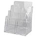 Clear-Ad - Acrylic Rack Card Literature Display Holder - Plastic 3 Tier 6 Pocket Brochure Organizer - Desktop or Wall Mount Leaflet Rack - Tabletop Multiple Pamphlet Stand - LHF-S83 (Pack of 1)