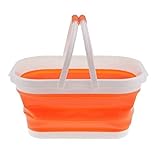 BeGrit Collapsible Basket Space Saving Storage Container Organizer with Handle Travel Outdoor Camping Picnic Fruit Vegetables Snacks Drinks Basket Bucket